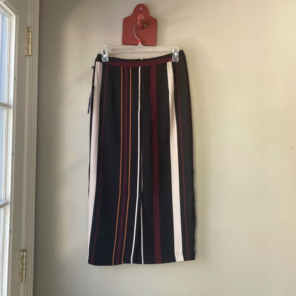 Who What Wear Multicolored Stripe A-Line Midi Dress 4 NWT - Picture 4 of 6